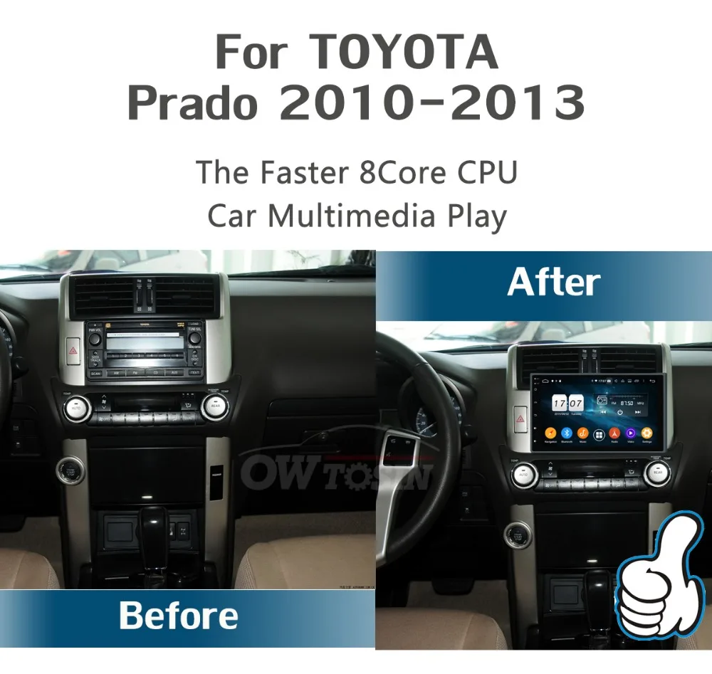 " ips Android 9,0 8 ядерный 4G+ 64G Автомобильный мультимедийный плеер для Toyota Prado 150 Land Cruiser J150 2009-2013 gps Радио CarPlay Parrot