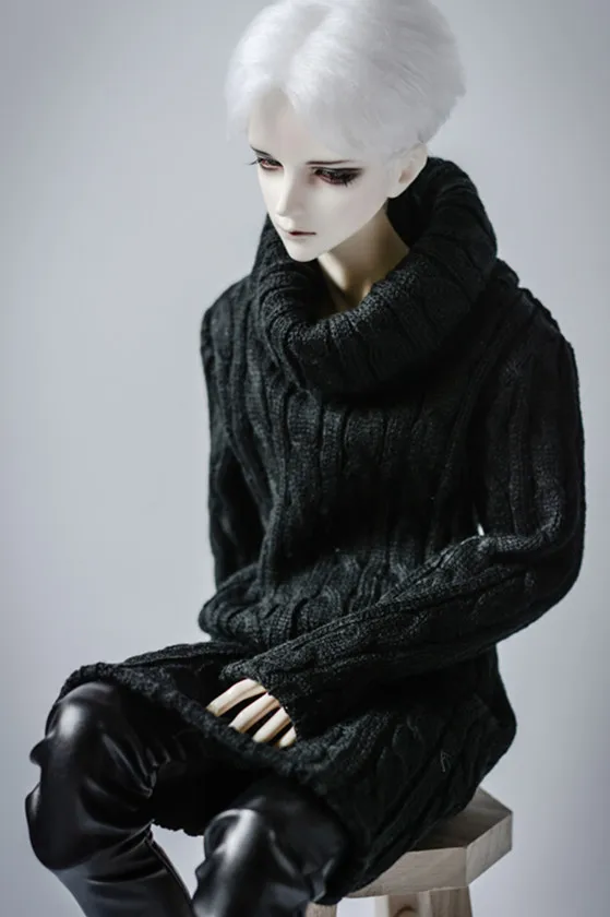 BJD кукольная одежда широкий длинный свитер с высоким воротом 2 цвета в 1/4 1/3 sd MSD SSDF uncle длинное пальто кукольные аксессуары - Цвет: Черный