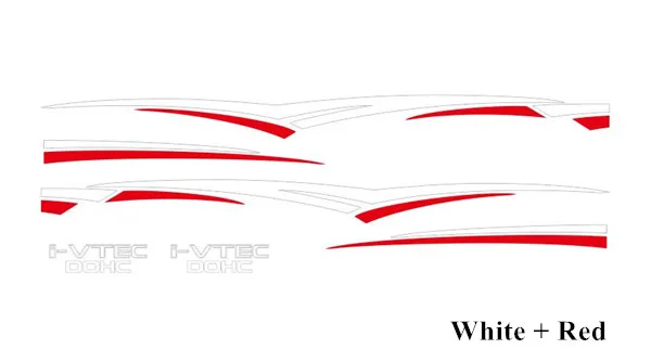 white-red Автомобильный Стайлинг, поясные линии, полоски, авто наклейки на дверь для тела Honda CIVIC Coupe, индивидуальная Спортивная виниловая наклейка, внешние аксессуары - Название цвета: white-red