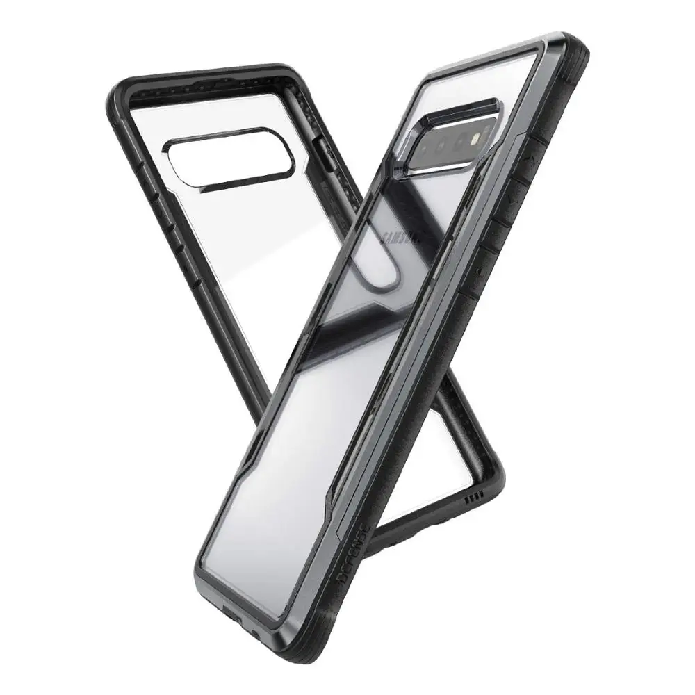 Black X-Doria защитный чехол для телефона samsung Galaxy S10 Plus военный класс падение протестированный анодированный алюминиевый чехол для S10e - Цвет: Black