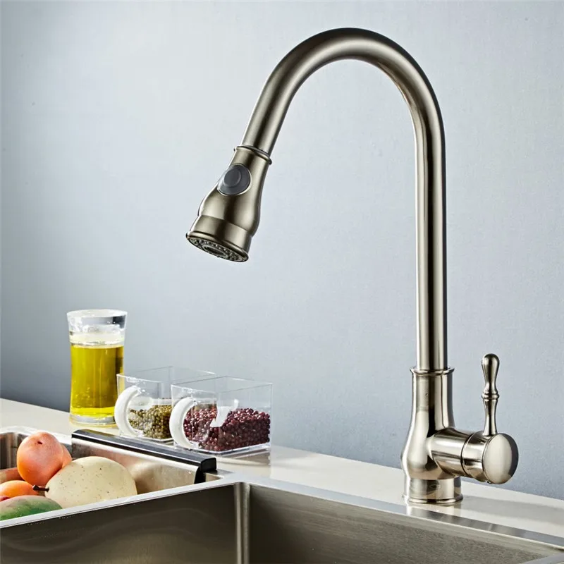 Кухонный смеситель с отверстием под углом 360 градусов латунный кран из матового