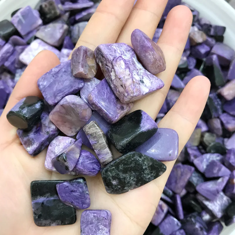 Wholesale Charoite Crystal Original Stone Purple Gravel Home Decor Buddhist Minerals Garden Flowerpot Specimen FengShui | Дом и сад