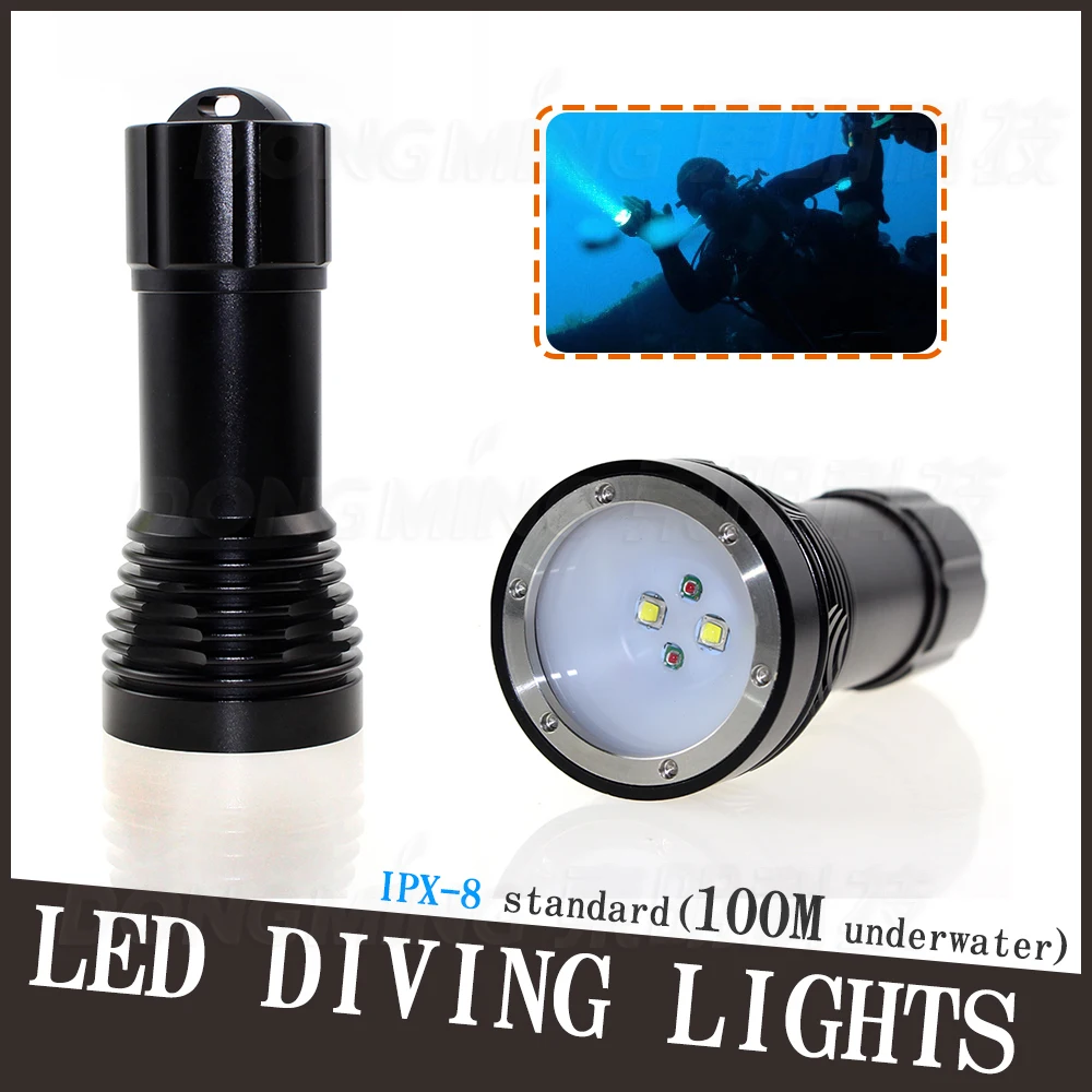 4500LM 4CREE XML T6 LED Lanttern Водонепроницаемый подводный дайвинг фонарик для дайвинга