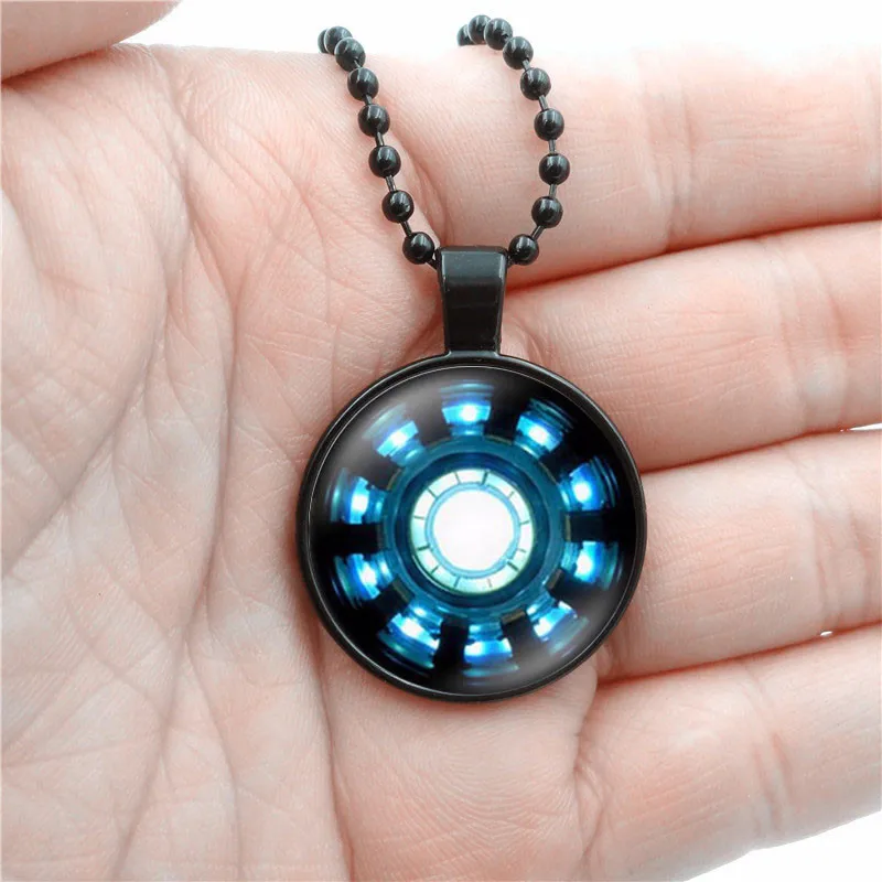 Железный человек дуговой реактор ожерелья и кулоны искусство Стекло Круглый