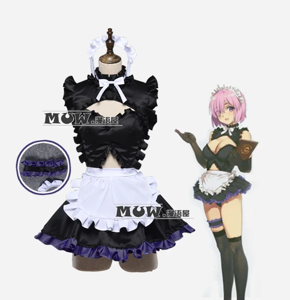 Игра Fate/Grand Order Mash Kyrielight карнавальный костюм готический милый горничной полный