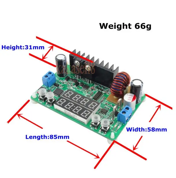 Светодиодный понижающий преобразователь напряжения от 6 до 40 В 0 32 в 12 24