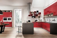 2017 new design design high gloss lacquer kitchen cabinets red color modern painted kitchen furnitures l1606092