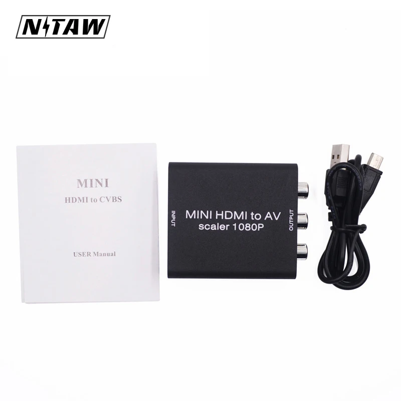 HDMI Интерфейс Мини HD видео коробка 1080P К AV CVSB L/R RCA конвертер HDMI2AV адаптер Поддержка