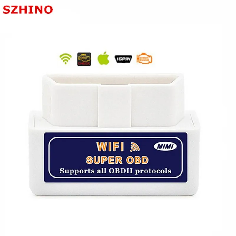 Топ супер мини WIFI ELM327 ELM 327 V 1.5 OBD 2 II автомобиля инструмент диагностики OBD2 сканер