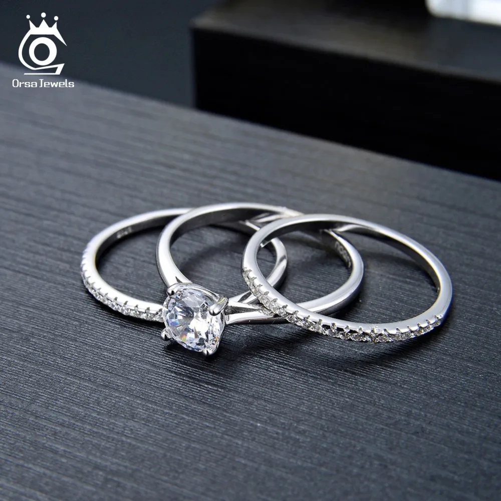 ORSA JEWELS кольцо 925 пробы серебро Для женщин кольца Романтическая Свадебная повязка