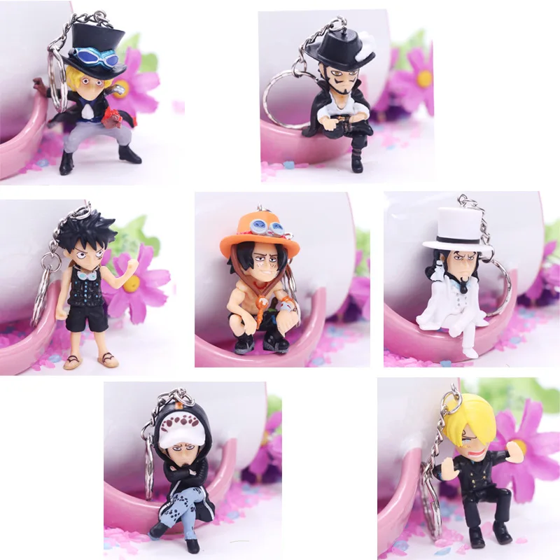 Аниме One Piece Luffy Ace Sanji Lucci Sabo Dracule Mihawk ПВХ экшн фигурка брелоки подвески