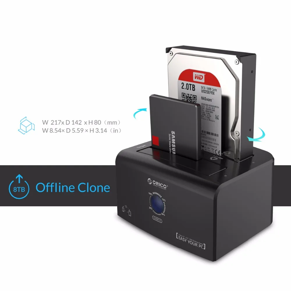 ORICO 2 5 и 3 дюймов USB3.0 &amp eSATA внешний жесткий диск док с 1 до клон док-станция для