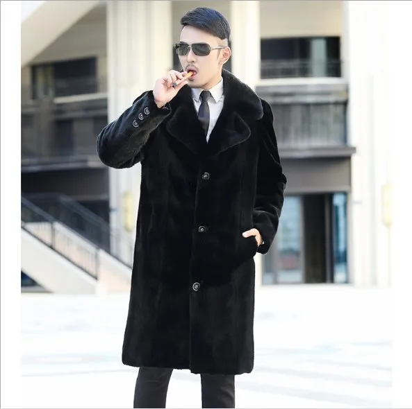 Manteau femme hiver длинное пальто из искусственного меха норки для мужчин 4XL Большие