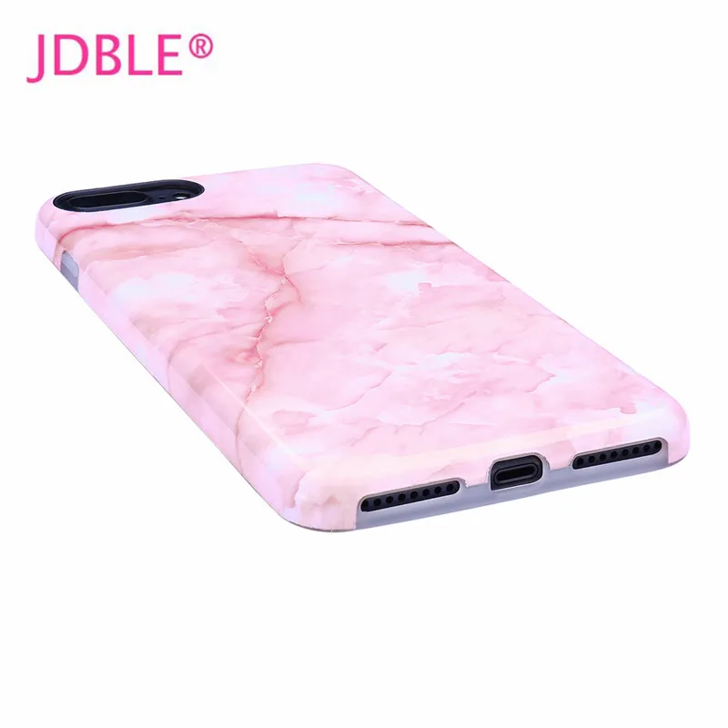 High Quality Cases For iphone 8 8Plus Fitted New Arrival Plant Pink Marble image Soft IMD Case iphone7 7Plus Lady Capa |