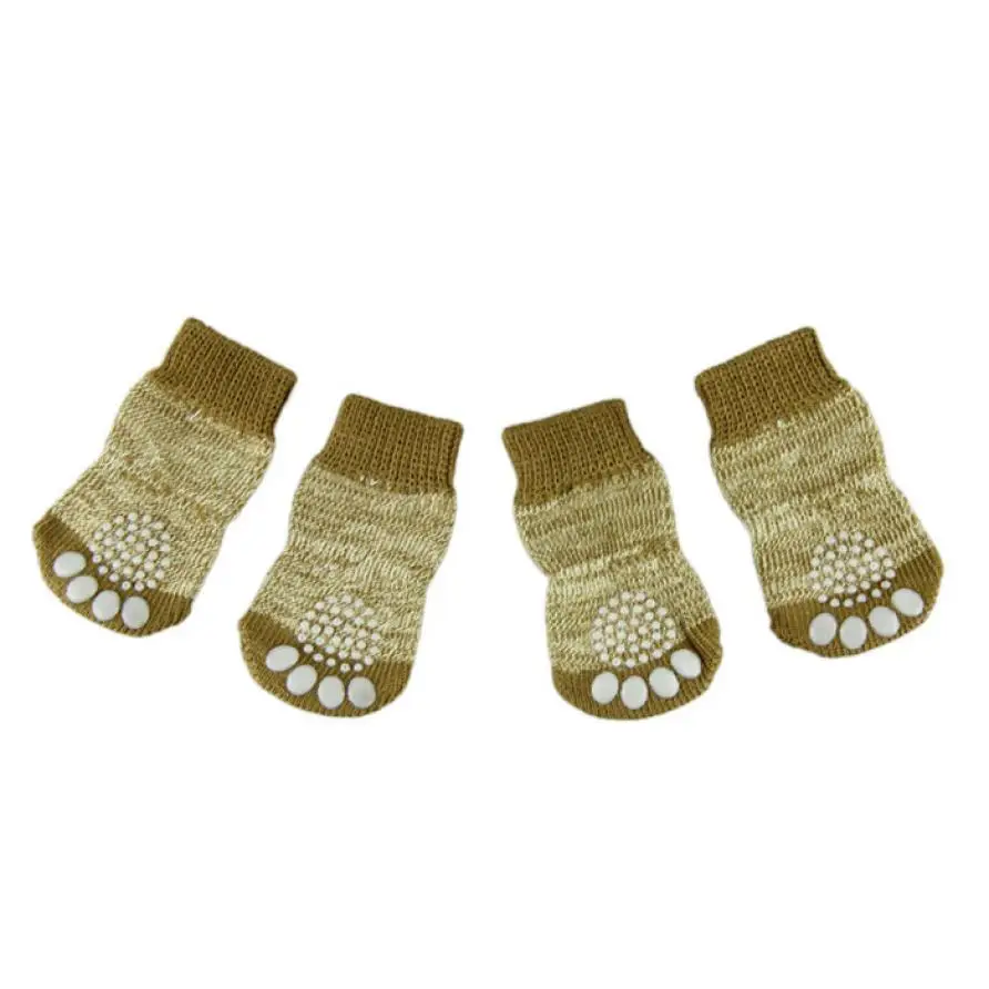 Новейшая мода 4 шт. милые носочки для щенков и собак Нескользящие с нескользящей