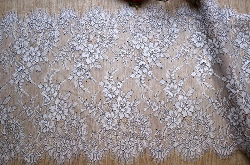 New Hot Sale 1pcs 3meters 50cm width Black White Eyelash Lace Trim DIY high quality Sewing Applique Costume design | Дом и сад