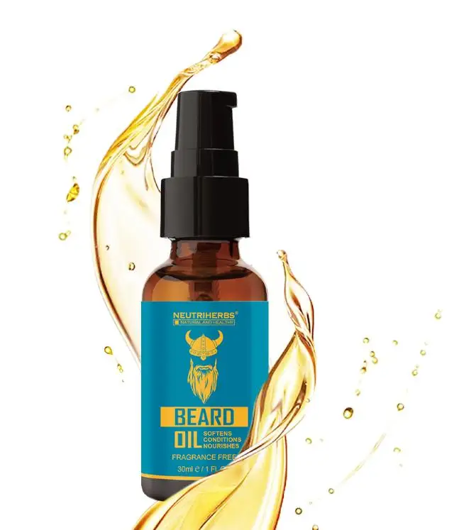 Beard oil NEUTRIHERBS масло для бороды для роста бороды чистый натуральный растительный экстракт Бальзам для бороды после бритья смягчает питает без отдушек 30 мл/уп - Цвет: Beard oil