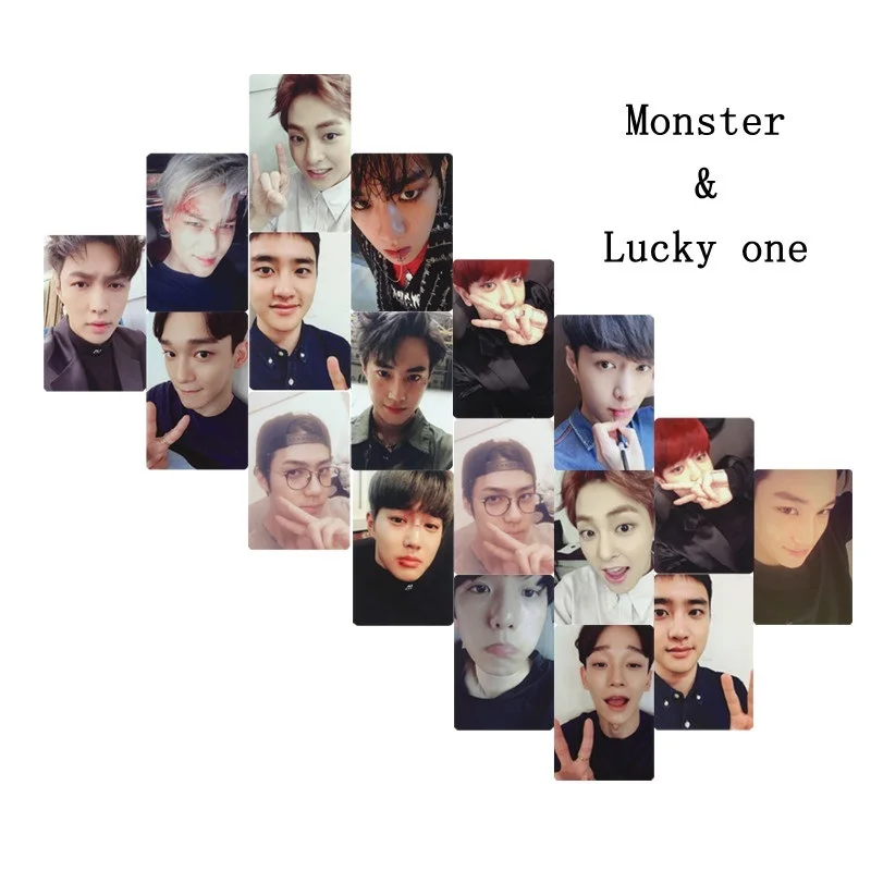 Фотокарта KPOP EXO K M EX'ACT MONSTER LUCKY ONE альбом Чан Ёль баек Хюн с собственной подписью