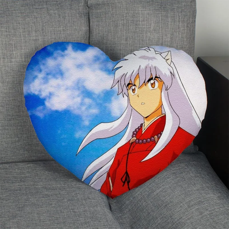 Новое поступление Заказная Наволочка на молнии крышка Inuyasha подушка в форме сердечка размер 41 х36 см, 47x42 см - Цвет: Pillowcase