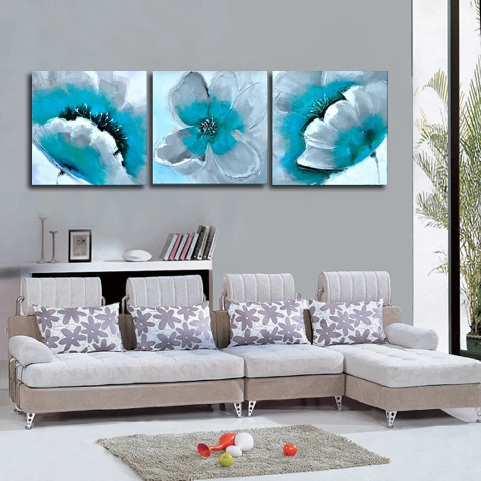 

CLSTROSE Modern Blooming Flower 3 Pieces Painting On Canvas Abstract Art Wall Picture Home Decoration For Living Room Unframed