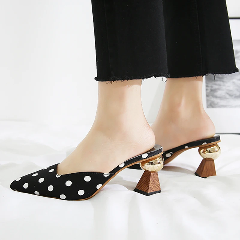 Moxxy/Новинка года; модные туфли без задника на каблуке; Mule feminino; женские уличные тапочки; женские сандалии-шлепанцы; Femme; 7 см