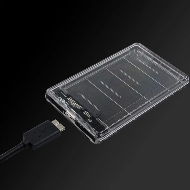 2 5 &quotUSB 3 0 SATA HDD жесткий диск Внешний корпус полный прозрачный ABS + металл горячее
