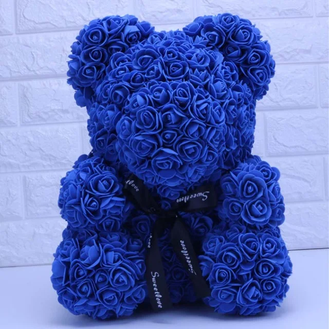 40cm Подарок на день Святого Валентина 40 см и 25 см PE Rose Bear DIY Украшение для свадебной вечеринки и новогоднего подарка - Цвет: 40cm