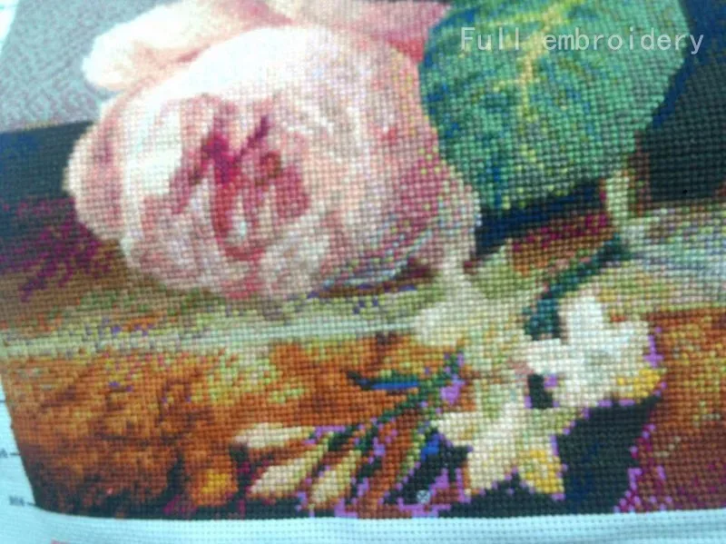 QIANZEHUI, Рукоделие, сделай сам, точная печать, цветок пиона, ваза, вышивка крестиком, картина маслом для вышивания, наборы для вышивания крестиком