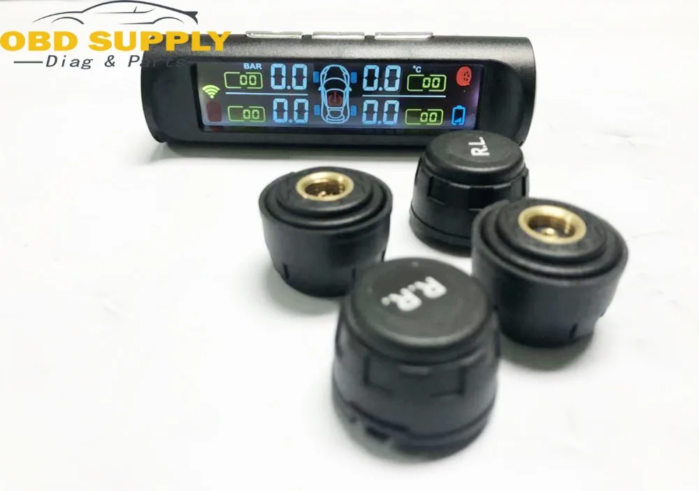 Original Solar Car TPMS Tire Pressure Monitoring System Digital LCD Display Auto Security Alarm Systems with Sensor Promotion | Автомобили