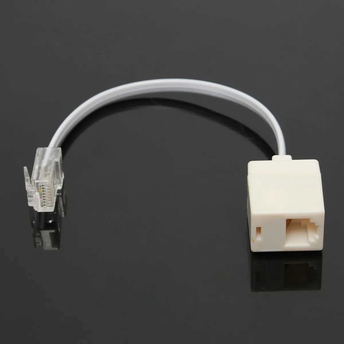 Низкая цена Высокое качество RJ11 6P4C Женский к Ethernet RJ45 8P8C Мужской F/M адаптер конвертер кабель Белый Лидер продаж