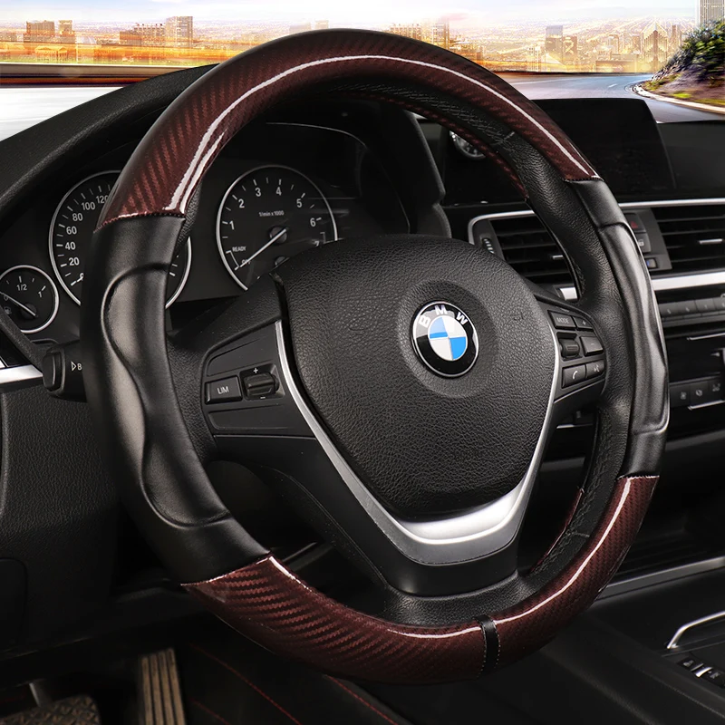 

D Shape O shape Car Steering Wheel Cover Non-slip PU Leather for POLO GOLF 7 Scirocco Suzuki Swift Nissan Rogue High Quality