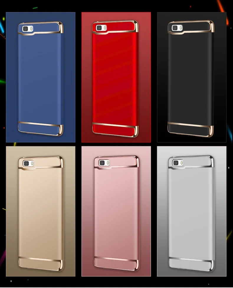 Case For Huawei P8 lite 2015 Cover Luxury Royal Gold Metal TPU Plating Hard Removable 3 in 1 Phone funda |
