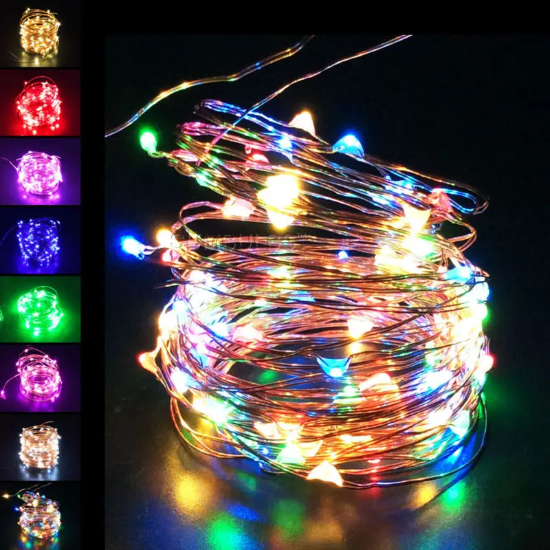 Светодиодный светильник Cooper Wire 1/2/3/4/5/10 м на батарейках с питанием от USB