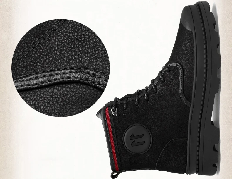 OZERSK New Hot Sale Men Work Shoes Autumn Genuine Leather Lace Up Boots Vintage Style Men Ankle Boots Luxury Casual Boots