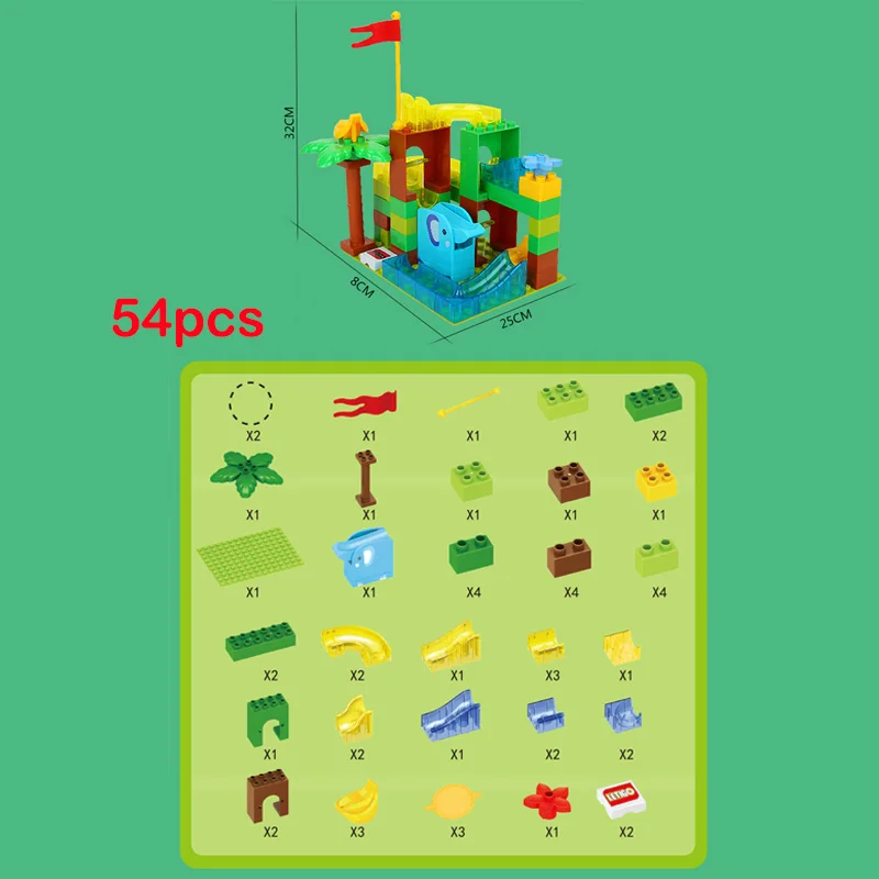 

New Marble Race Run Maze Ball Jungle Track Building Blocks Compatible LegoING Duploed Blocks Fun Sliding Ball Toys For Kids