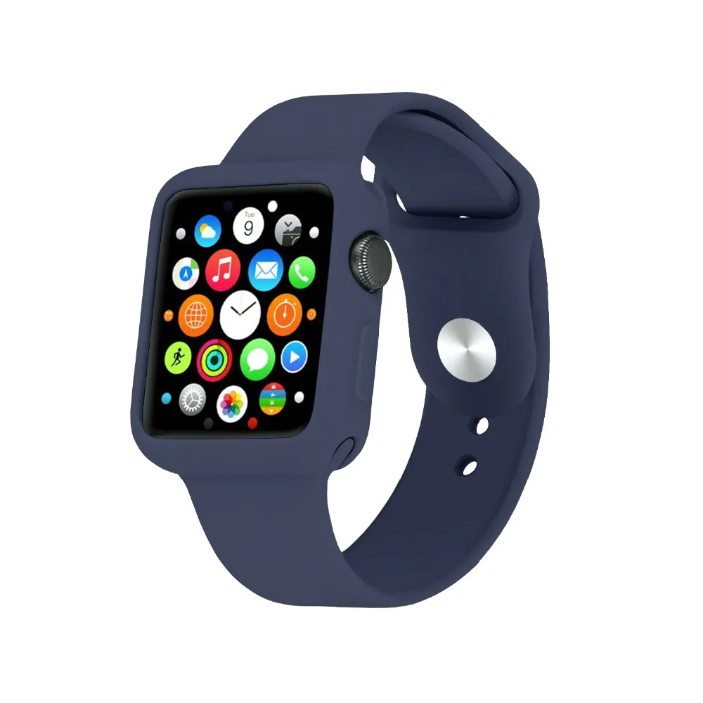 Защитный чехол из ТПУ для Apple Watch Series 4 3 2 1 42 мм силиконовый стильный мягкий цветной