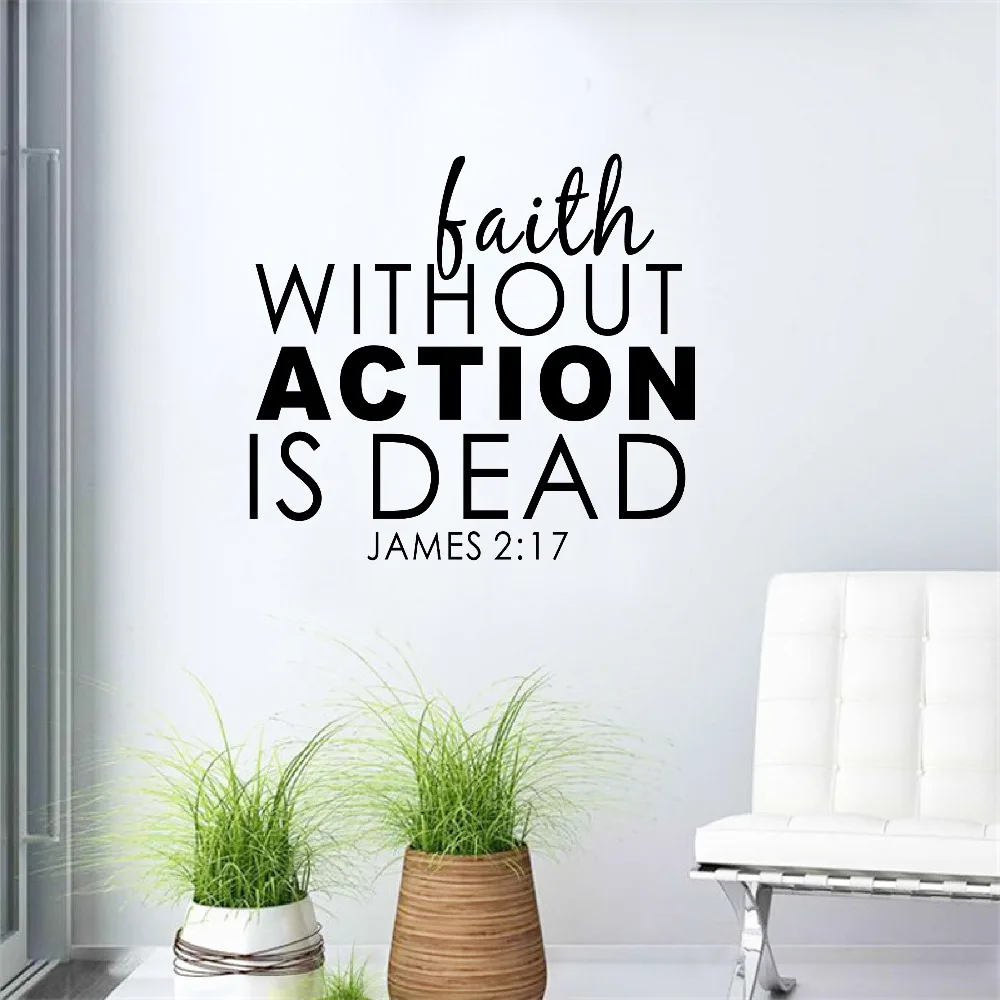 

faith without action is dead art Vinyl Wall Quote stickers lettering Religious words home decor decals