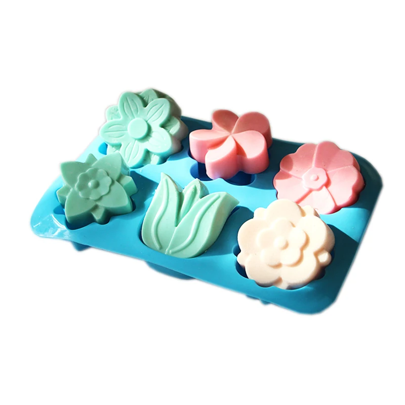 

Tulip Flower 6 Cavity Soap Mold Cake Mould Handmade Craft Silicone Molds For Soap Making DIY Cake Decoration Baking Tools