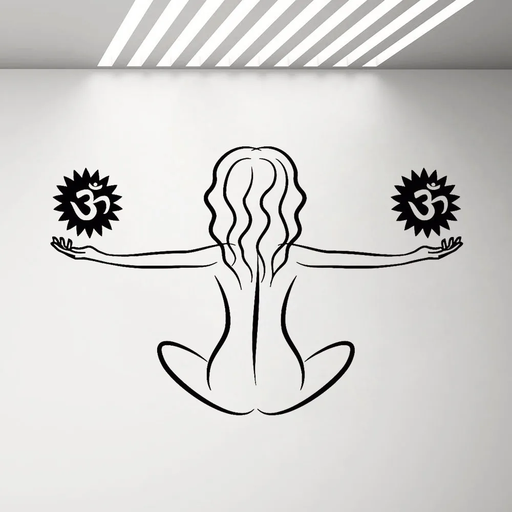 OM наклейка Йога центр студия украшения индуизм наклейки домашний Декор Спальня