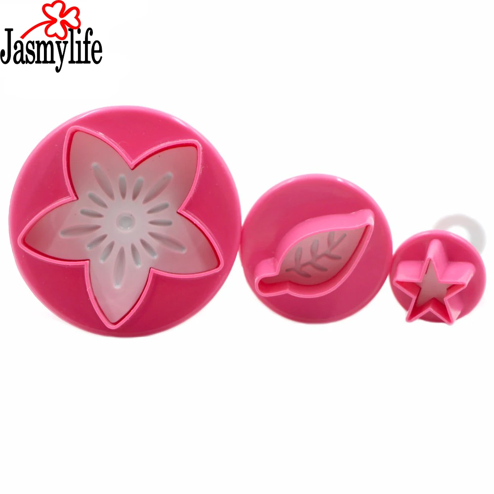 Выпечки 3 шт цветок плунжера резак лист помадки Декор Сахар ремесло плесень