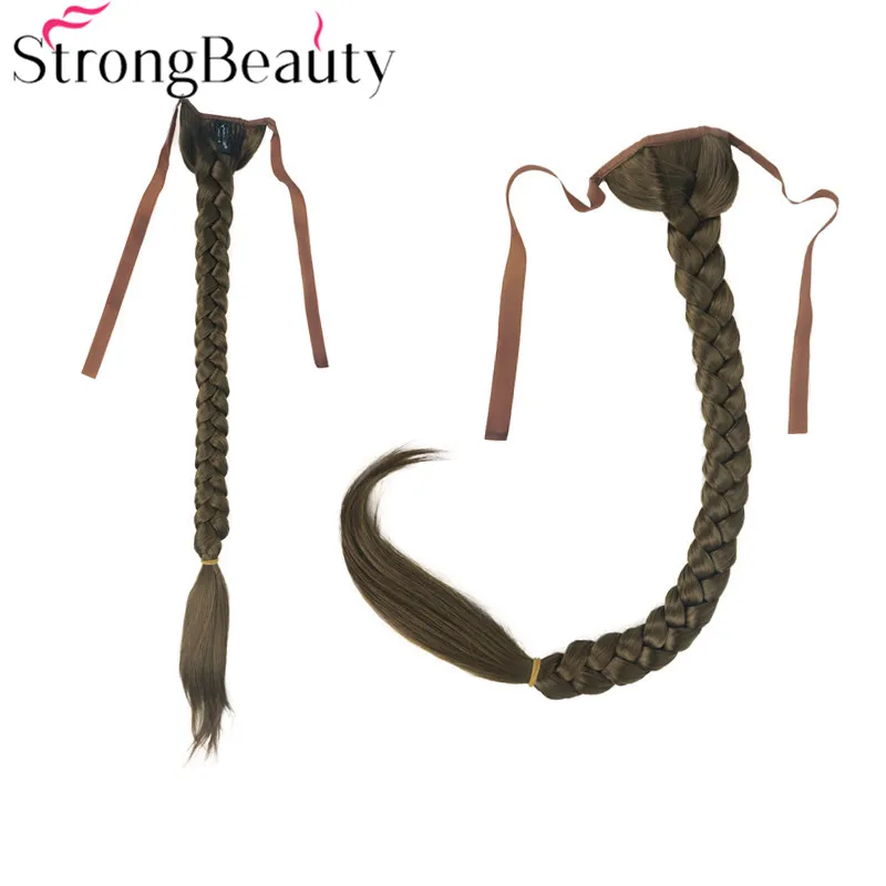 StrongBeauty, длинный рыбий хвост, коса, конский хвост, наращивание, Синтетическая лента, шиньон, 16 цветов