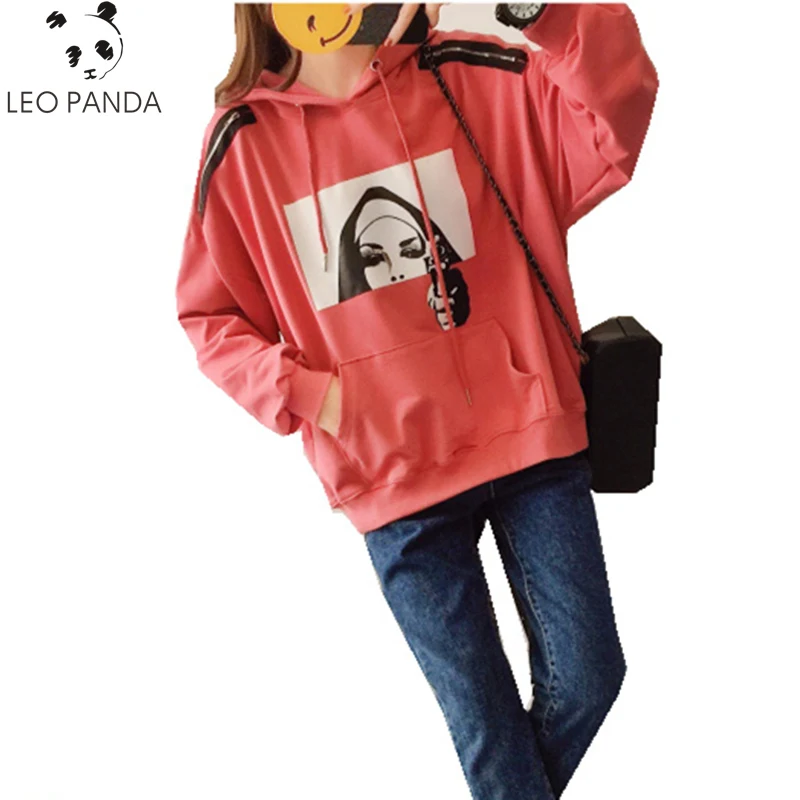 Демисезонный Новые Женская обувь на застежке молнии Drop Shoulder толстовки с