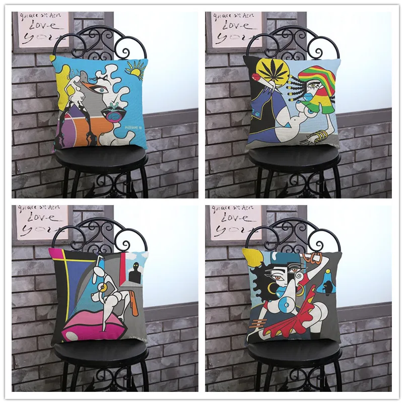 Модная хлопковая льняная Подушка декоративные подушки в стиле поп арт с