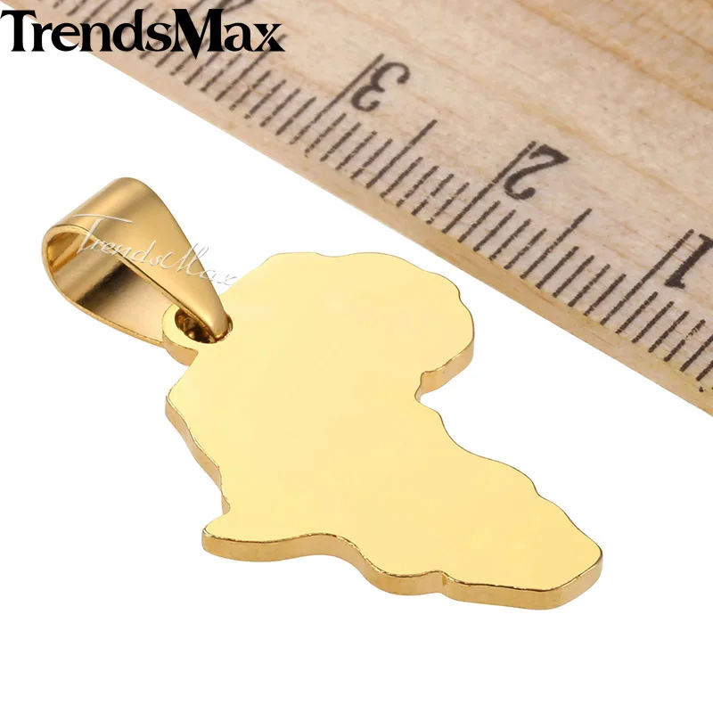Trendsmax Африка Карта золотой кулон ожерелье для мужчин женщин мода африканская карта кулон хип хоп дропшиппинг ювелирные изделия Эфиопский GP56