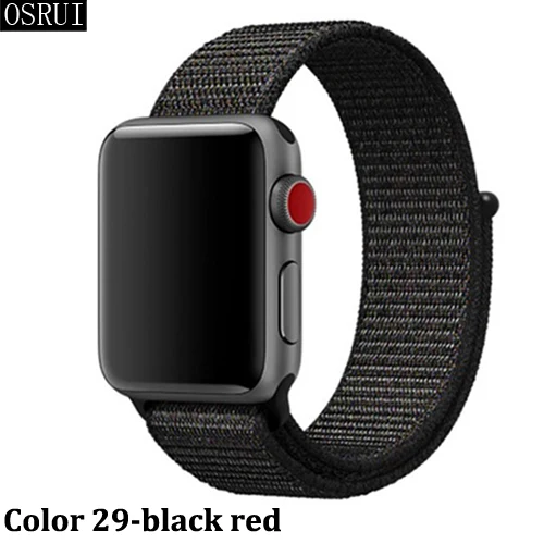Ремешок для Apple Watch 42 мм 38 мм 5 4 3 correa iwatch 44 мм 40 мм спортивный браслет-петля Apple watch 5 4 аксессуары 5/3/2 - Цвет ремешка: 29-black red