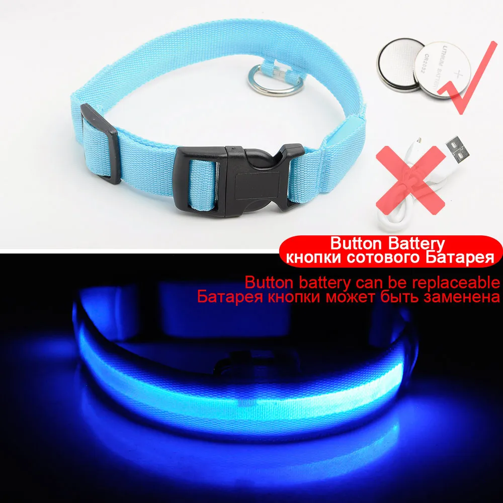 Зарядка через usb светодиодный ошейник для собак, функция "антипотеря/Избегайте автомобильной аварии, ошейник для собак, щенков, ошейник LED снабжение товары для домашних животных