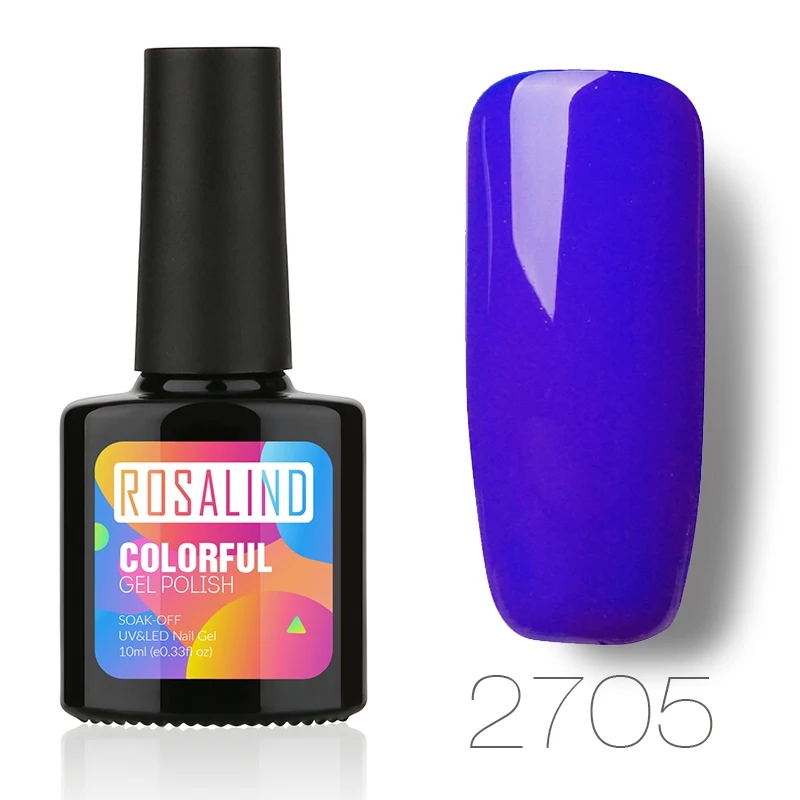 2705 ROSALIND гель 1 S 10 мл серый синий и кофейный цвета серия Гель лак для ногтей Полупостоянный Lucky UV Led блеск отмачиваемый гель лак - Цвет: 2705