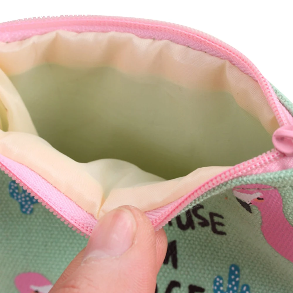 1 шт. Холщовый кошелек с фламинго для монет держатель карт клатч сумка женский