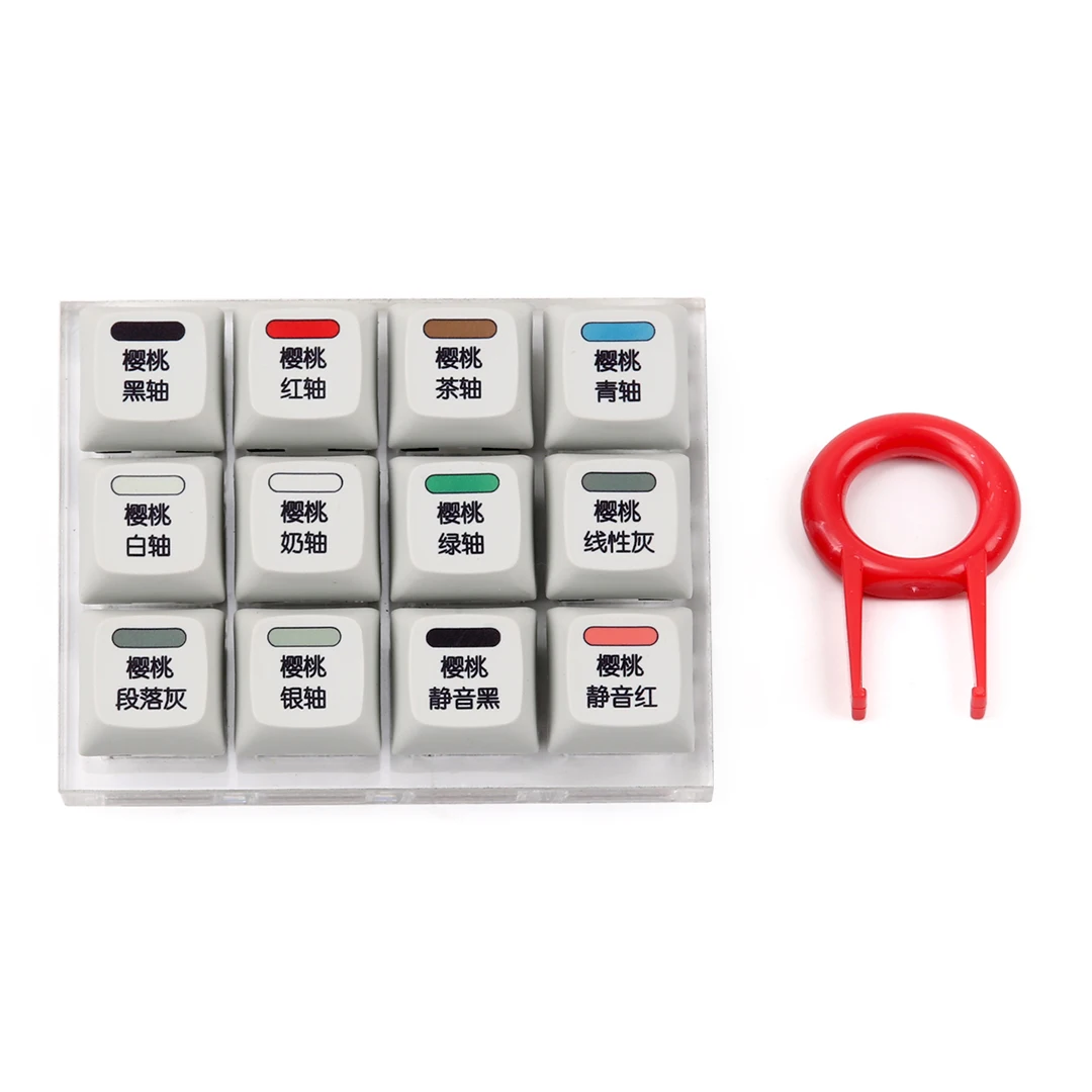 Cherry Profile 12 Switch Test With Acrylic Set Sublimation Keycap Key Puller Red Black Brown Blue White Grey Green Tester | Компьютеры и