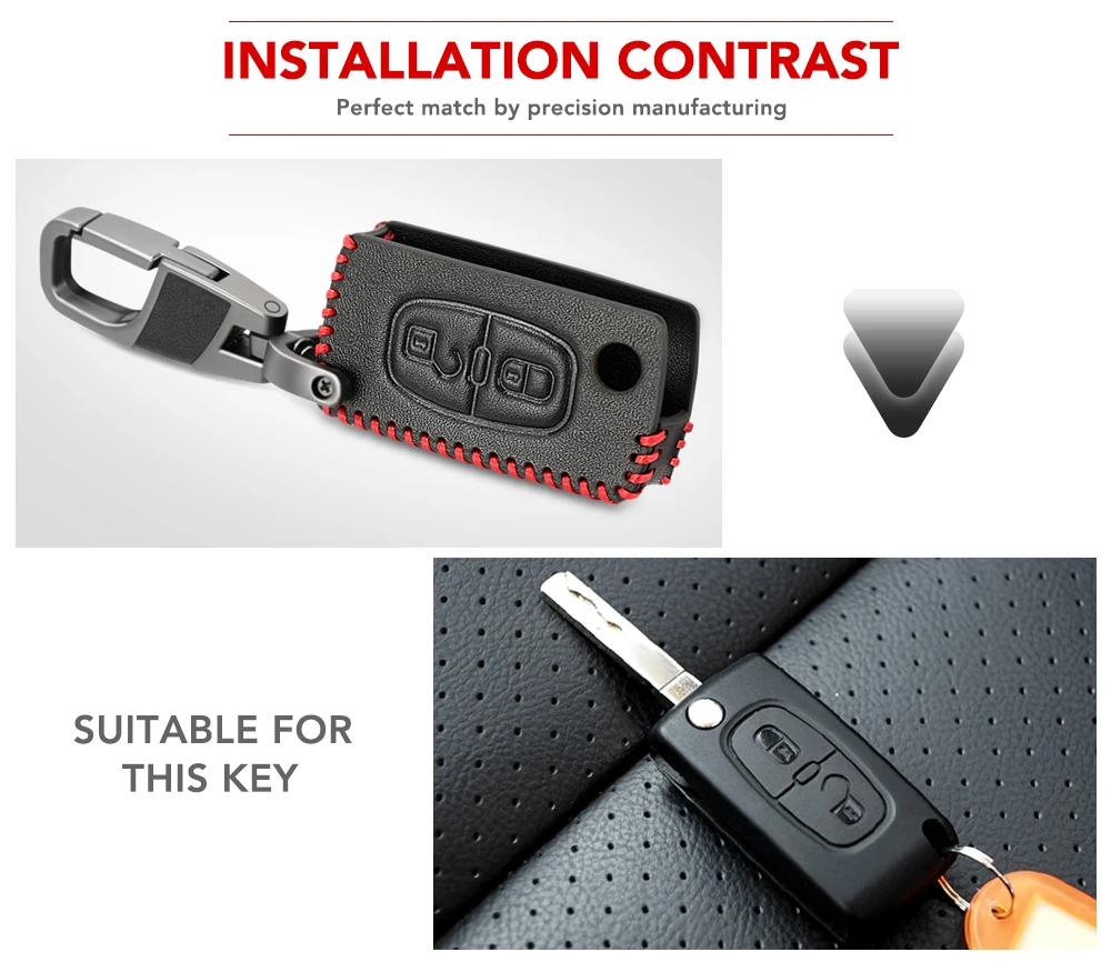 Кожаный чехол для ключей Peugeot 308 207 307 3008 807 Expert Partner Citroen C2 C3 Fob защитный футляр 2